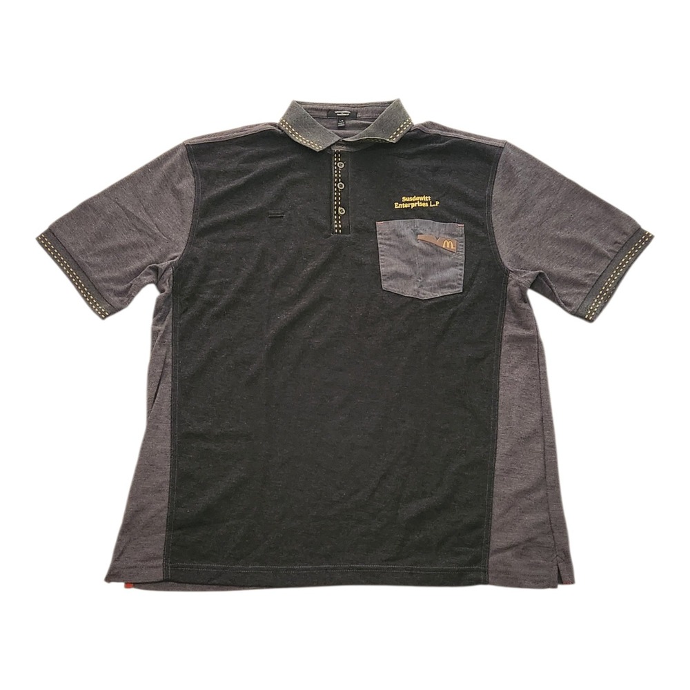 McDonalds Timeless Elements Polo Shirt Mens Large Susdewitt Enterprises Grey L-R